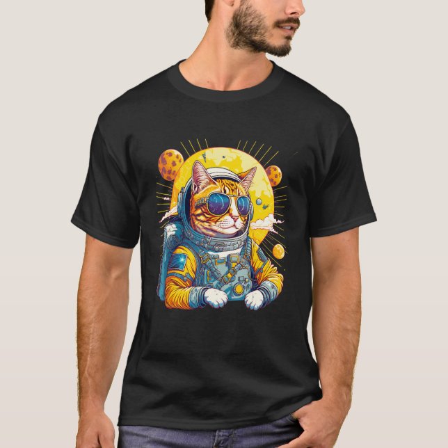 T-shirt Astronaut Cat Space Cat Spaceman (Devant)