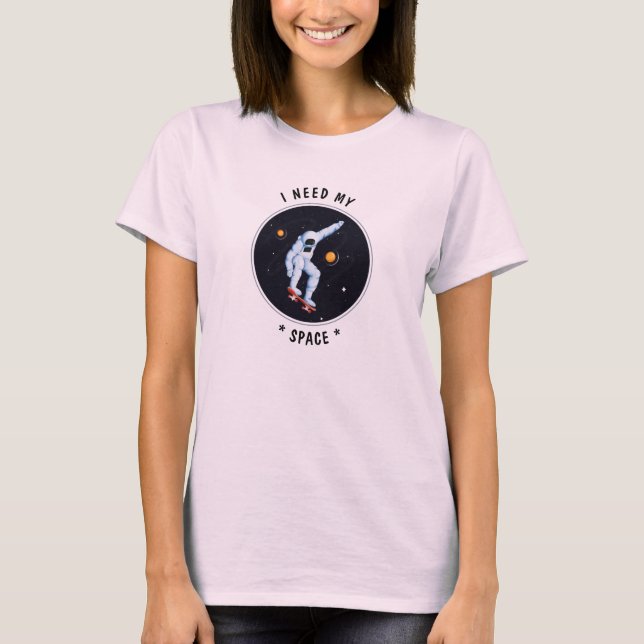 T-shirt Astronaut Cosmique Blanc Drôle J'Ai Besoin De Mon  (Devant)