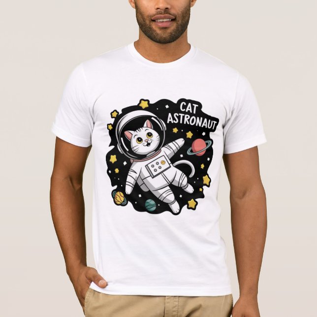 T-shirt Astronaut de chat mou (Devant)