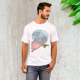 T-shirt Astronaut De Cochon Spatial Avec Phaser