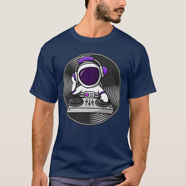 T-shirt Astronaut DJ Cute Space Music design (Devant)