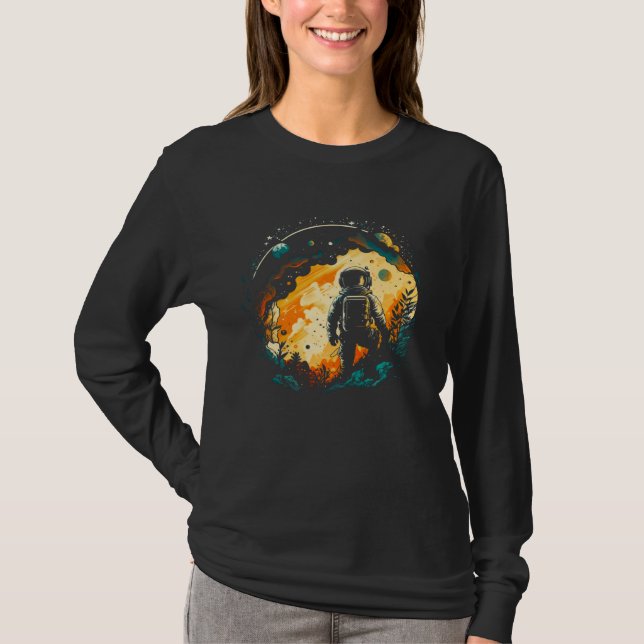 T-shirt Astronaut Exploring A New World Outside Of The Sol (Devant)