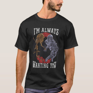 T-shirt Astronaut gothique foncé Couple Skeleton Amateurs 