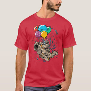 T-shirt Astronaut Holding Planet Ballons Universe Kid Wome