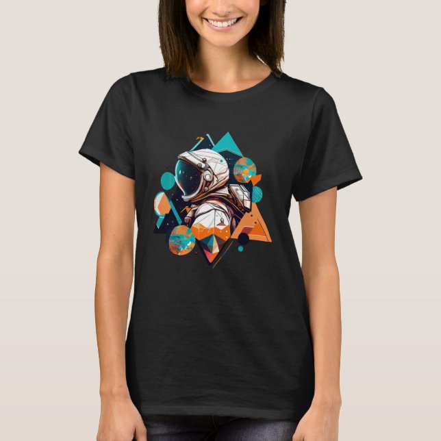 T-shirt Astronaut in Space Aesthetic Wave Planet Eclipse   (Devant)