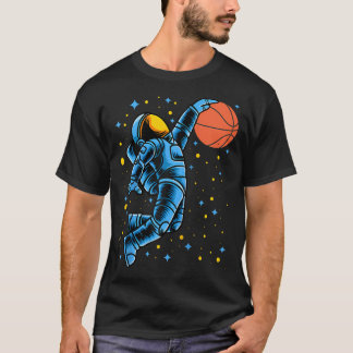 T-shirt Astronaut Joueur De Basket-Ball Sur Planète Entraî