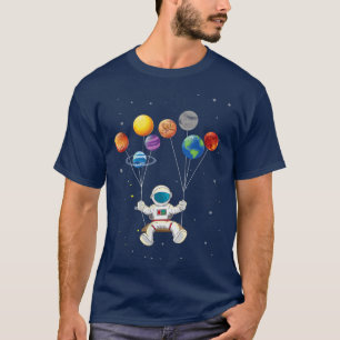 T-shirt Astronaut Motif Galay Telescope Spaceman Planète