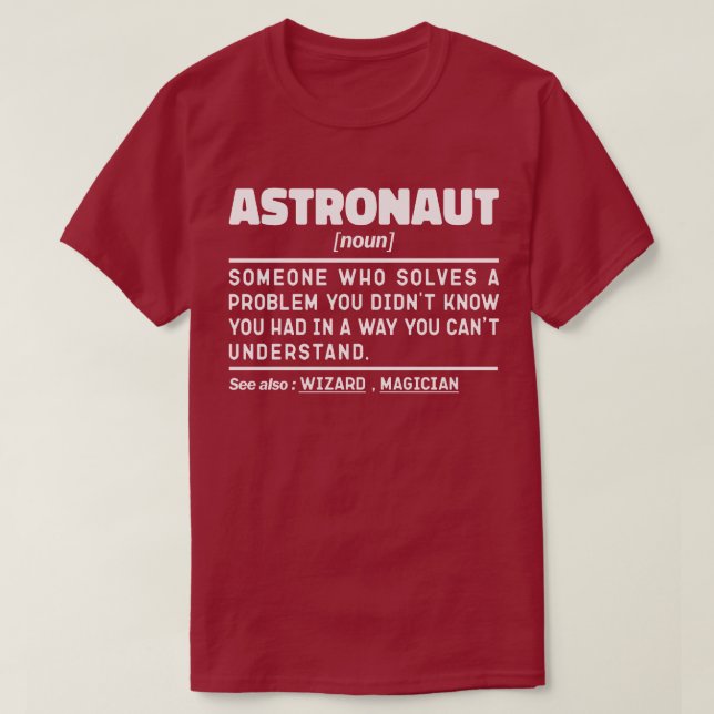 T-shirt Astronaut Noun Définition Spaceflight Drôle Dire (Design devant)