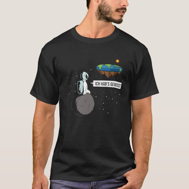 T-shirt Astronaut on the Moon Flat Earth Society Flat Eart (Devant)