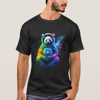 T-shirt Astronaut Panda Dans L'Espace Animal Cosmique Colo
