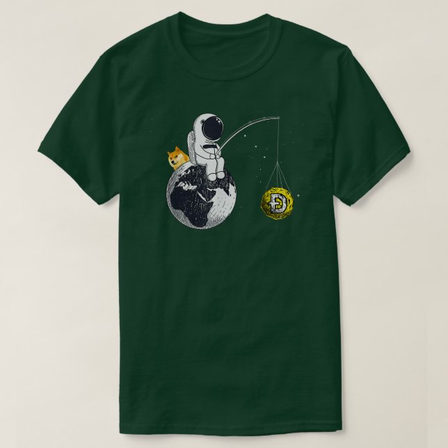 T-shirt Astronaut Pêche Dogecoto Crypto Devise Lune Ho (Design devant)