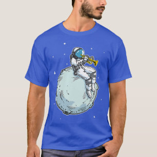 T-shirt Astronaut Playing Trumpet Gift Music Trumpet Lover