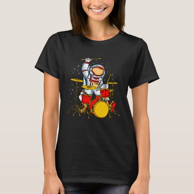 T-shirt Astronaut Plays Drummer Galaxy Space Children (Devant)