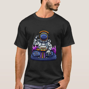 T-shirt Astronaut Psychédélique Dj Dans L'Espace Edm Music