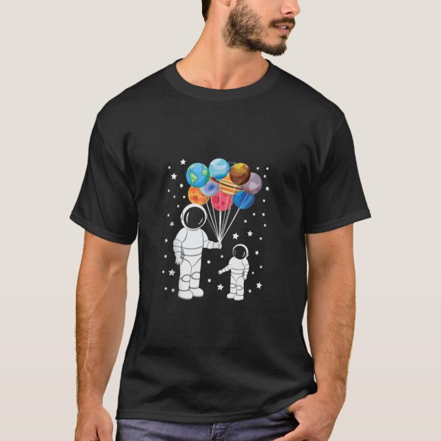 T-shirt Astronaut Spaceman Funny Space Dwarf Solar System  (Devant)