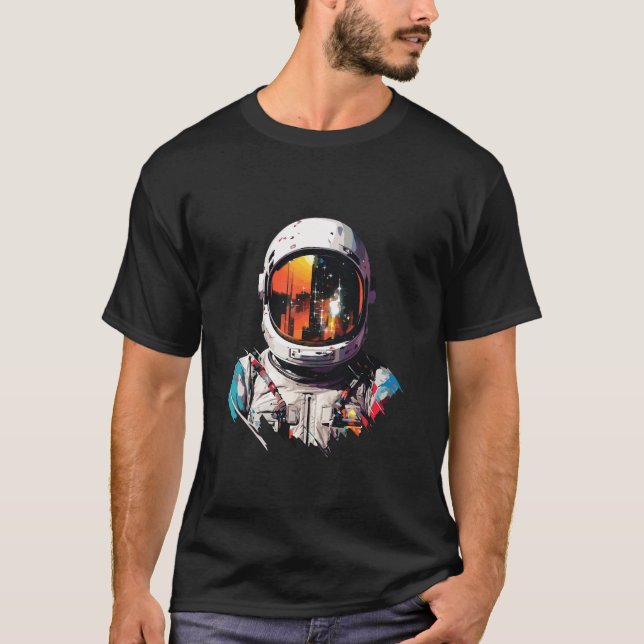 T-shirt Astronaut Spaceman World Adventure Discovery (Devant)