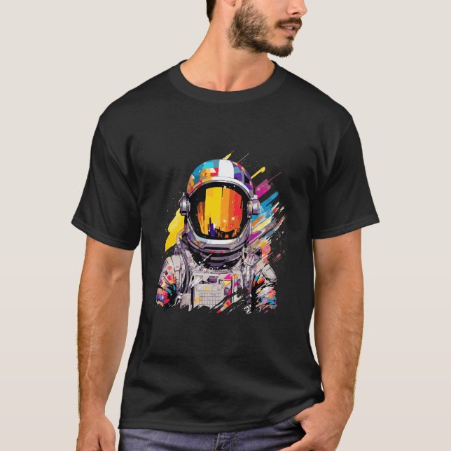T-shirt Astronaut Spaceman World Adventure Discovery (Devant)