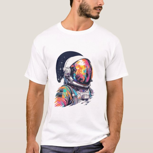 T-shirt Astronaut Spaceman World Space Discovery Adventure (Devant)