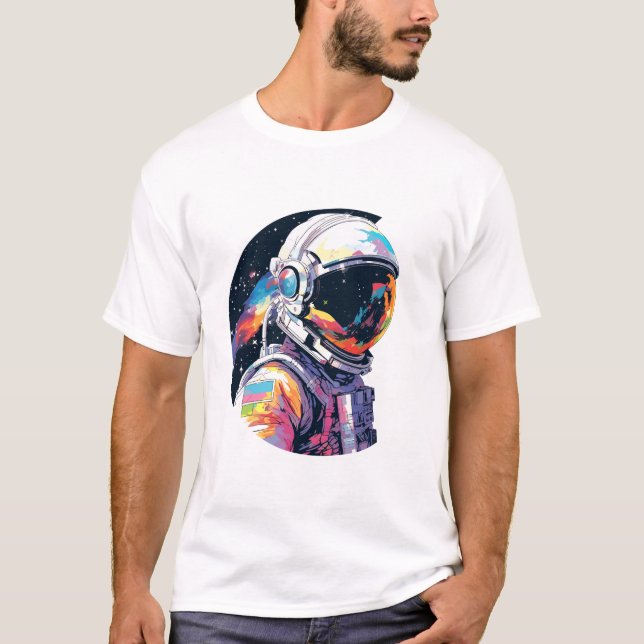 T-shirt Astronaut Spaceman World Space Discovery Adventure (Devant)
