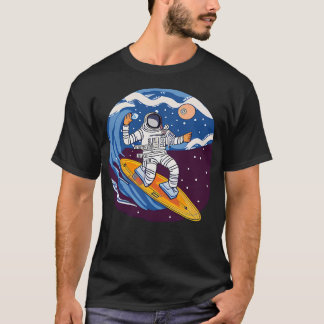 T-shirt Astronaut Surfant Dans L'Espace