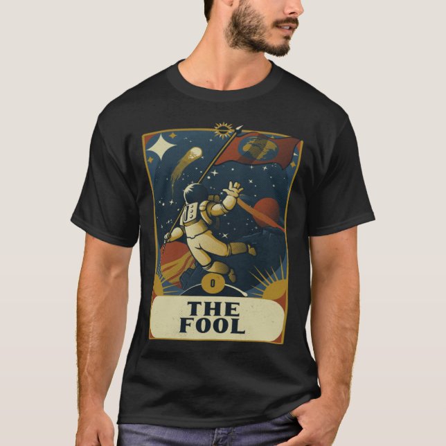T-shirt Astronaut The Fool Astronomy Tarot Card Read Witch (Devant)