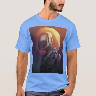 T-shirt Astronaute Abstraite Avec Des Hommes Arrière - pla
