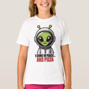 T-shirt Astronaute Alien Mignon "Je viens en paix et avec 