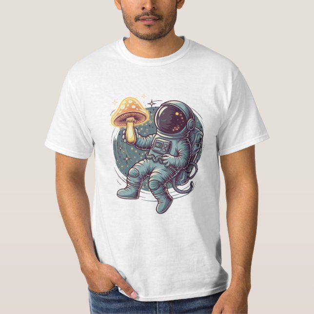 T-shirt astronaute au champignon spatial (Devant)