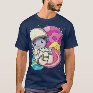 T-shirt astronaute axolotl animal de science spatiale