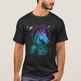 T-shirt Astronaute Cheval Ferme Animal Galaxie Espace Colo