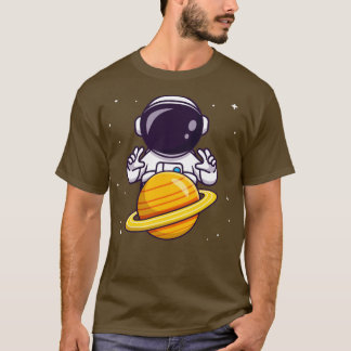 T-shirt Astronaute Contrôle Planète Dessin Animé