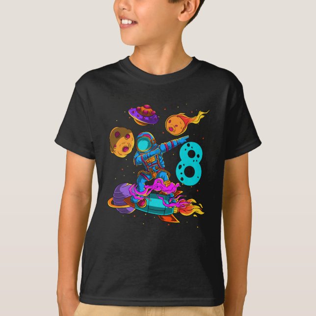 T-shirt Astronaute d'anniversaire dans l'espace 8e anniver (Devant)