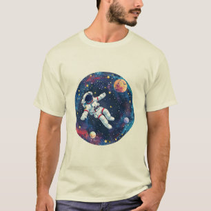 T-shirt Astronaute dans l'espace coloré