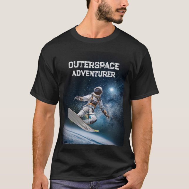 T-shirt Astronaute De Vacances Surfant Dans L'Espace Au-De (Devant)