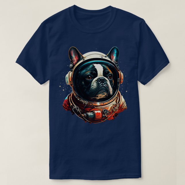 T-shirt Astronaute français de Bulldog (Design devant)