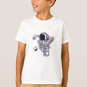 T-shirt Astronaute jouant au golf sur le tee-shirt de la L