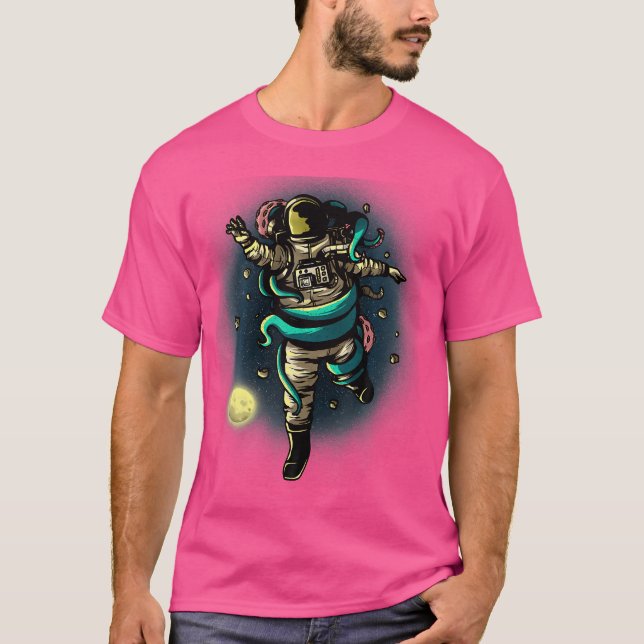 T-shirt Astronaute Octopus Balayage de calmar d'animaux ma (Devant)
