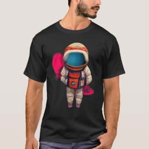 T-shirt Astronaute Pose cool Avec Skateboard