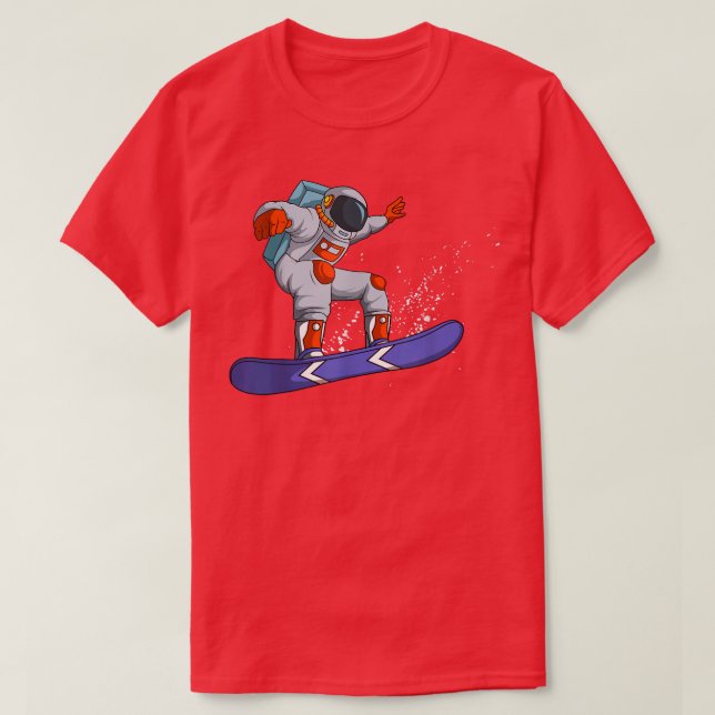 T-shirt Astronaute Snowboard Dans L'Espace (Design devant)
