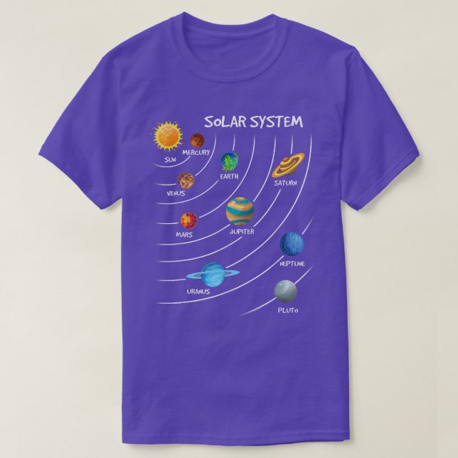 T-shirt Astronaute Système Planète Solaire Astronomie spat (Design devant)