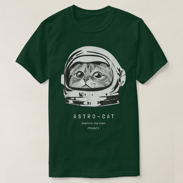 T-shirt Astronome de chat spatial Chat Astro de ravitaille (Design devant)