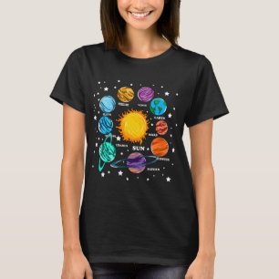 T-shirt Astronomie Lover Kids Solar System Planets Sun Uni