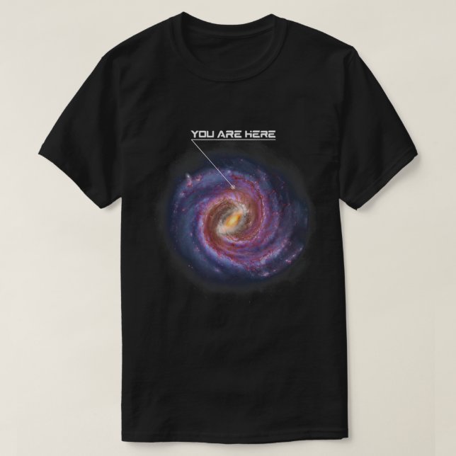 T-shirt Astronomie Vous Êtes Ici Astronomie Voie Lactée S (Design devant)