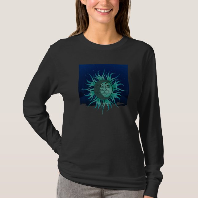 T-shirt Astronomy Celestial Bodies Sun Moon Boho Astrology (Devant)
