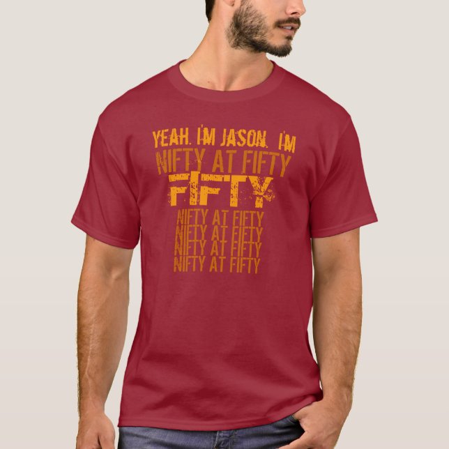 T-shirt Astucieux à cinquante or Bourgogne de 50 (Devant)
