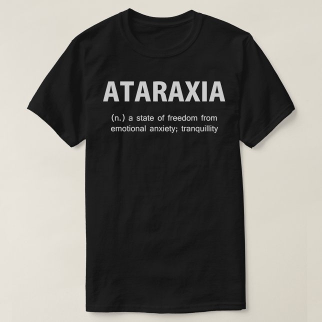 T-shirt Ataraxia Texte de philosophie grecque (Design devant)