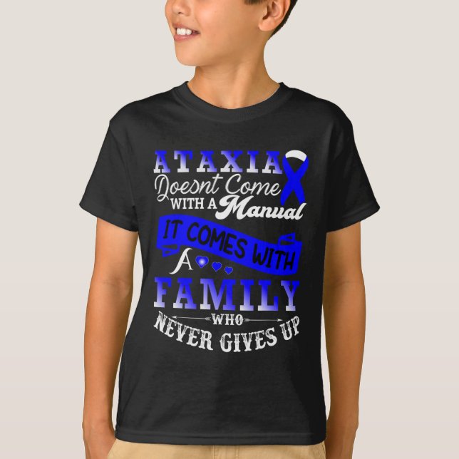 T-shirt Ataxia Sensibilisation Famille Guerrier Soutien (Devant)