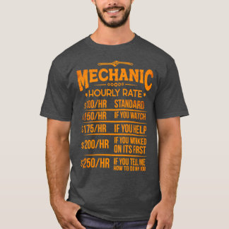 T-shirt Atelier de mécanique mécanique à taux horaire amus