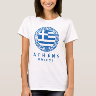 T-shirt Athènes, Grèce Design en détresse Blanc féminin