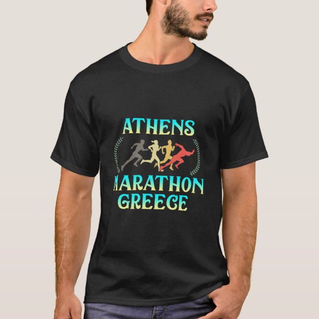 T-shirt Athènes Marathon Grèce Grec Acro d'entraînement à  (Devant)